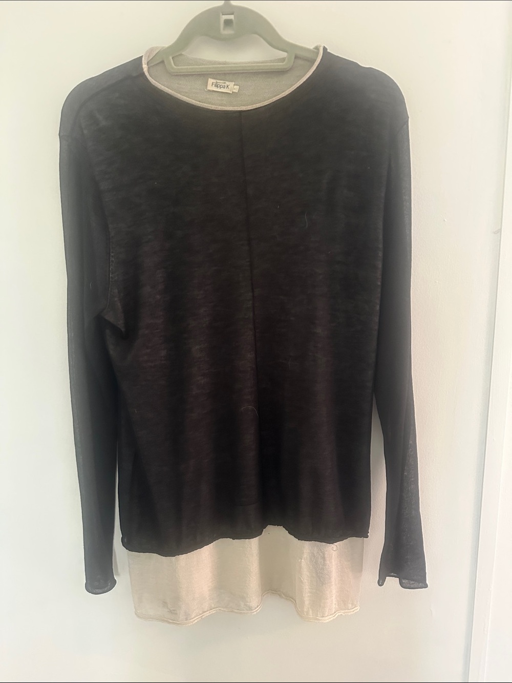 Filippa K, Tencel-wool, layered, semi-transparent, long-sleeve